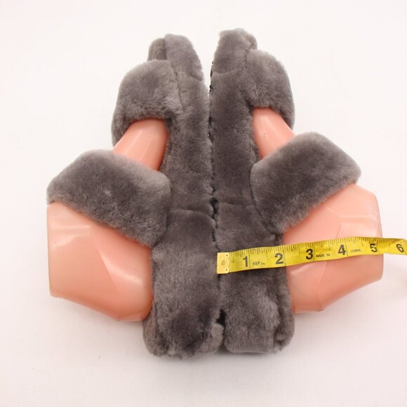 UGG Fuzz Yeah Women's Size 10 Slipper Slides Sandals Gray Fur Buckle 1104662 - Picture 6 of 9